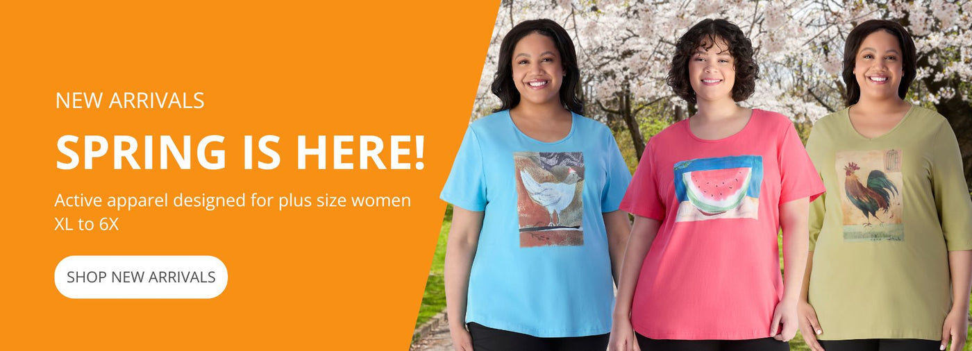 JunoActive plus size activewear new graphic designer tees for spring 2024