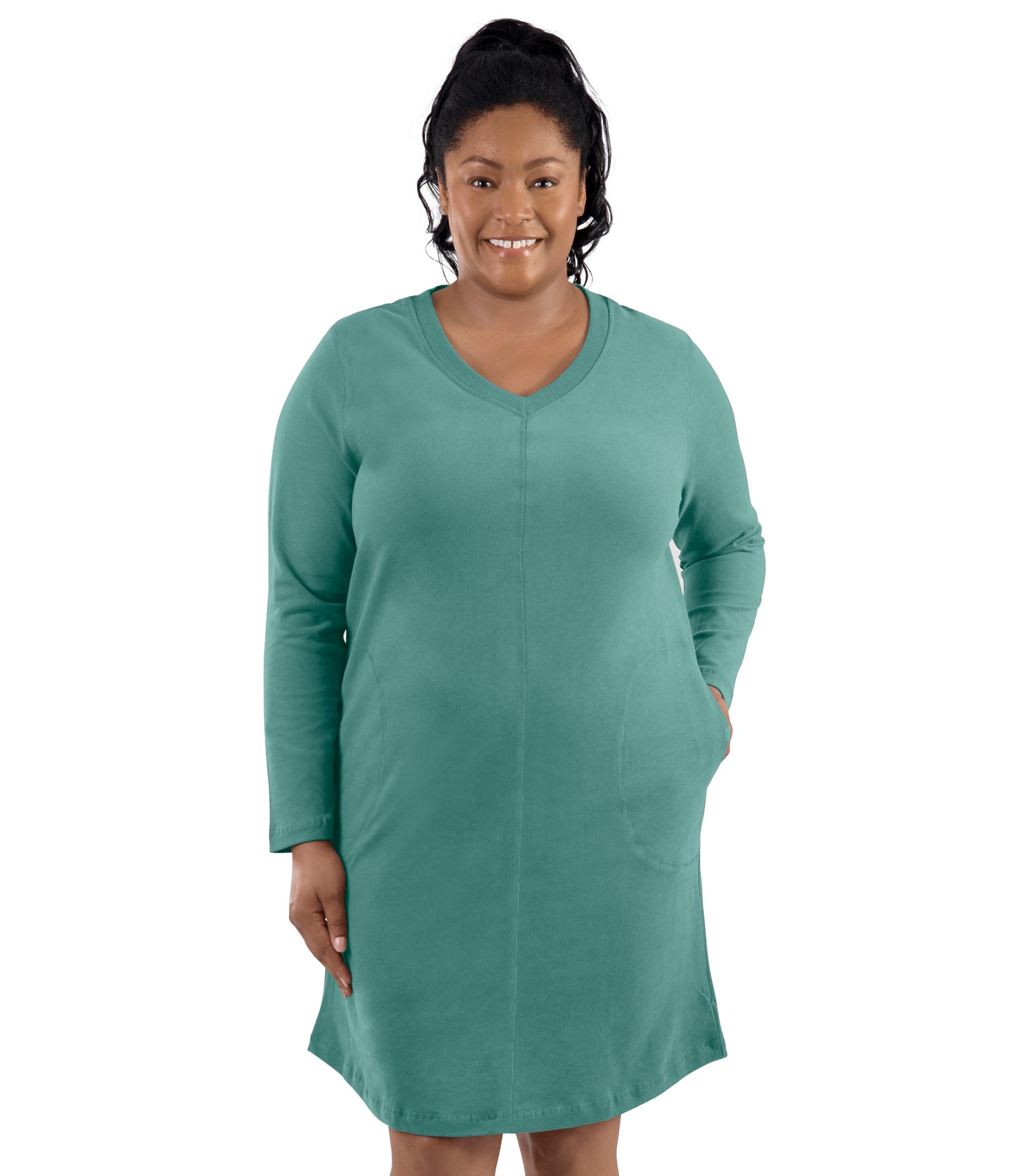 Legacy Cotton Casual Pocketed Long Sleeve Dress Classic Colors - FINAL SALE Legacy Cotton Casual Pocketed Long Sleeve Dress Classic Colors - FINAL SALE