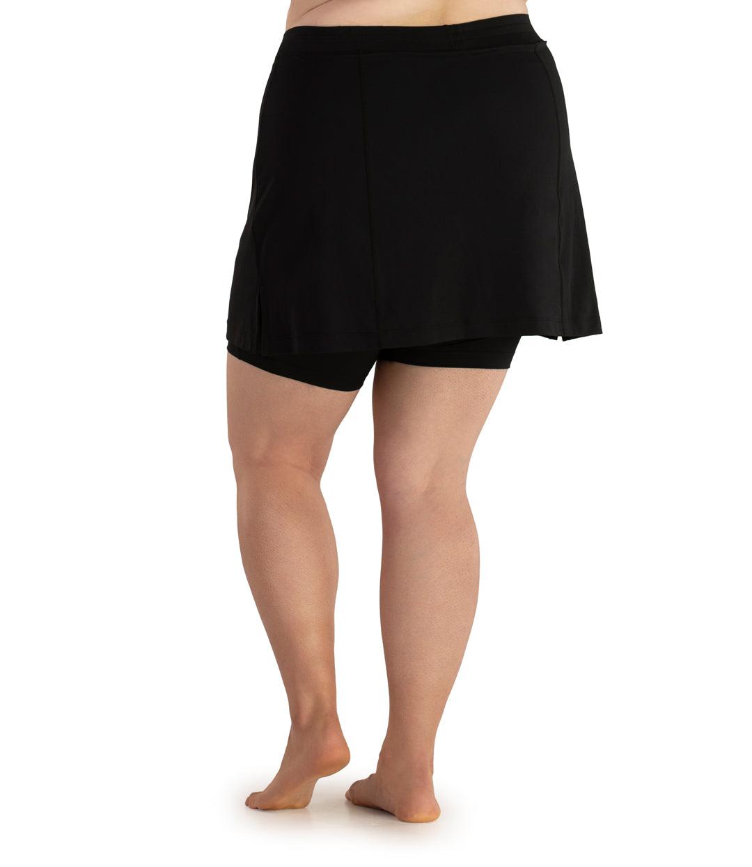 Plus size shorts with skirt overlay shop