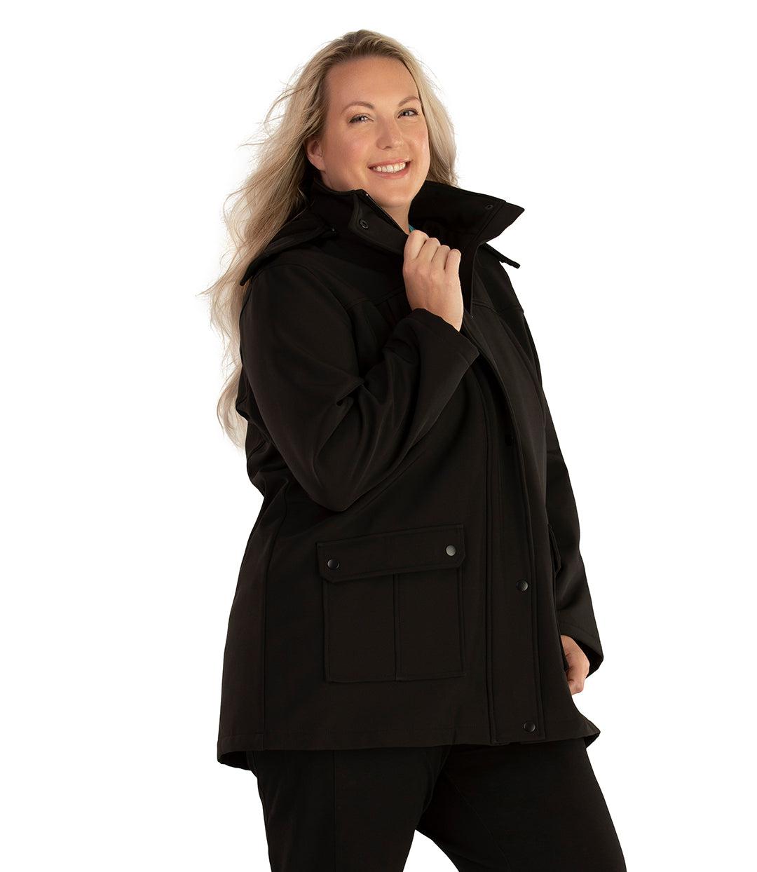 Hooded Softshell Plus Size Jacket | JunoActive Plus Size Women's