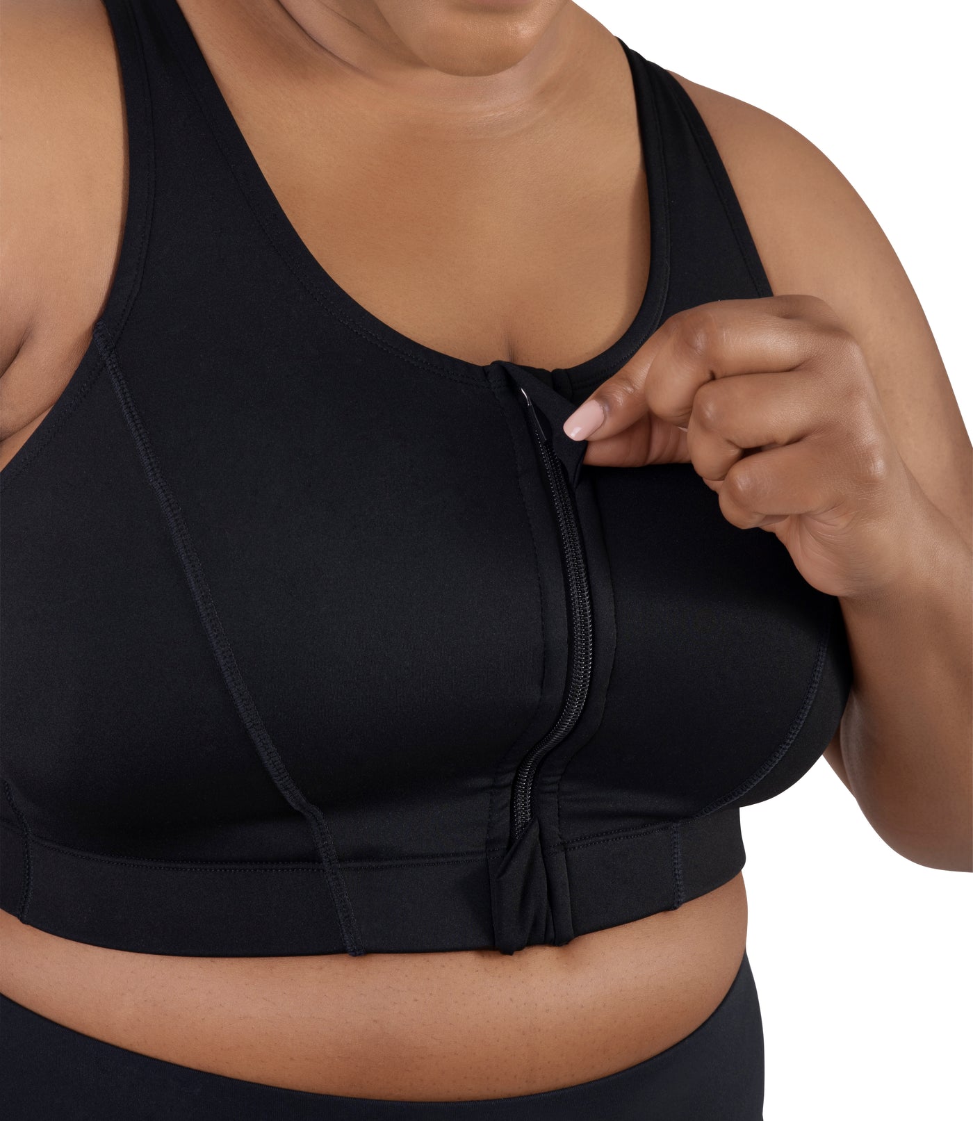 YWDJ Womens Sports Bras Plus Size Front Closure Zip Snap Zip Up